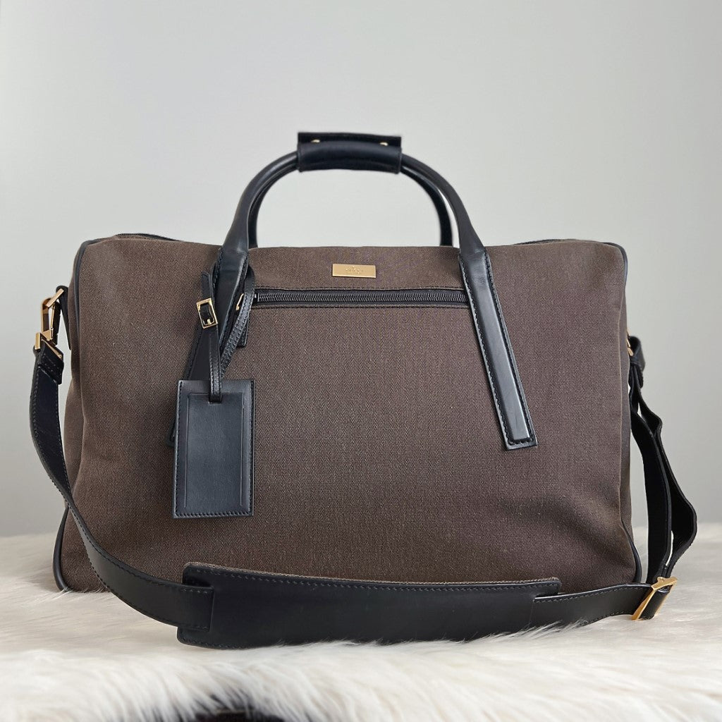 Gucci Two Tone Multi-Compartment Suitcase Travel Bag