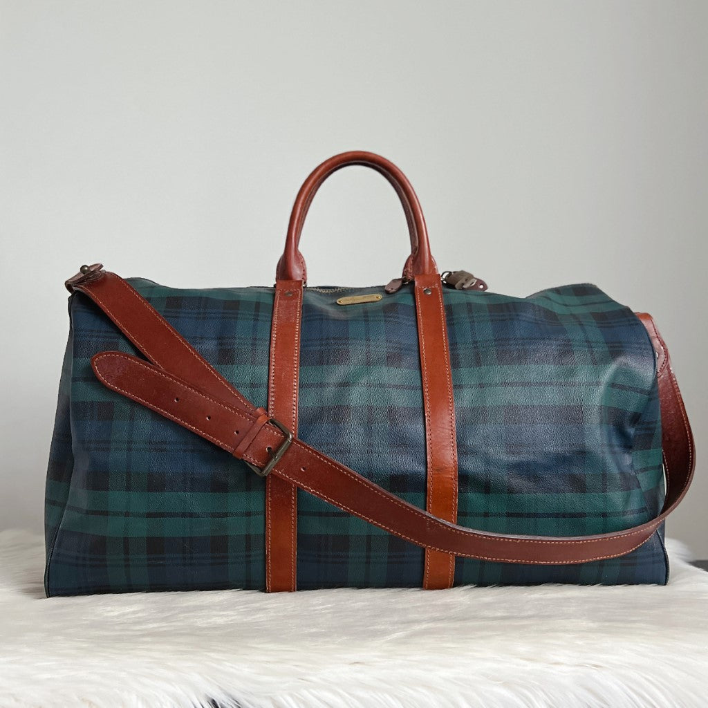 Ralph Lauren Polo Signature Check Print Large Keepall Travel Bag