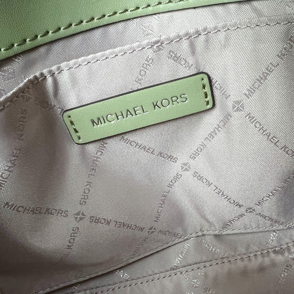 Michael Kors Spring Green Leather MK Charm 2 Way Shoulder Bag Like New