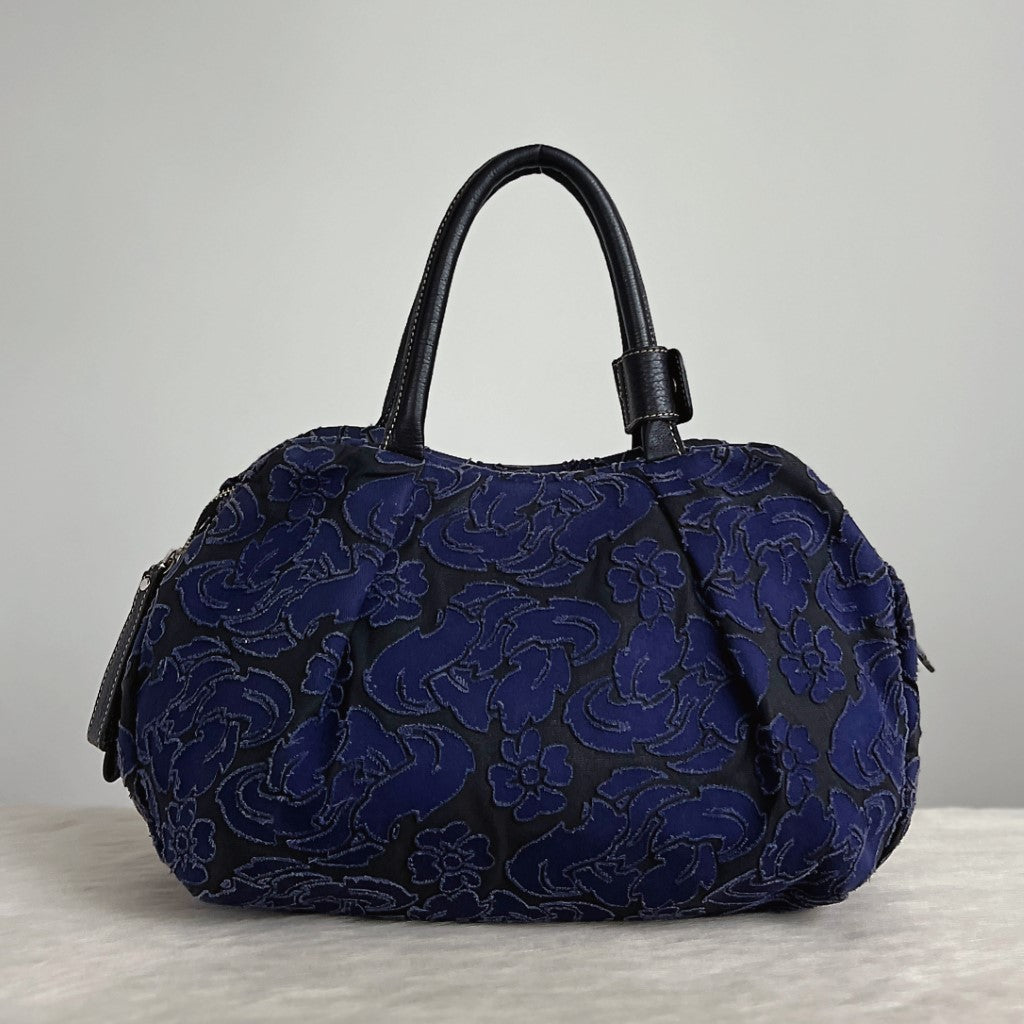 Vivienne Westwood Black Leather Floral Pattern Tote Bag Excellent