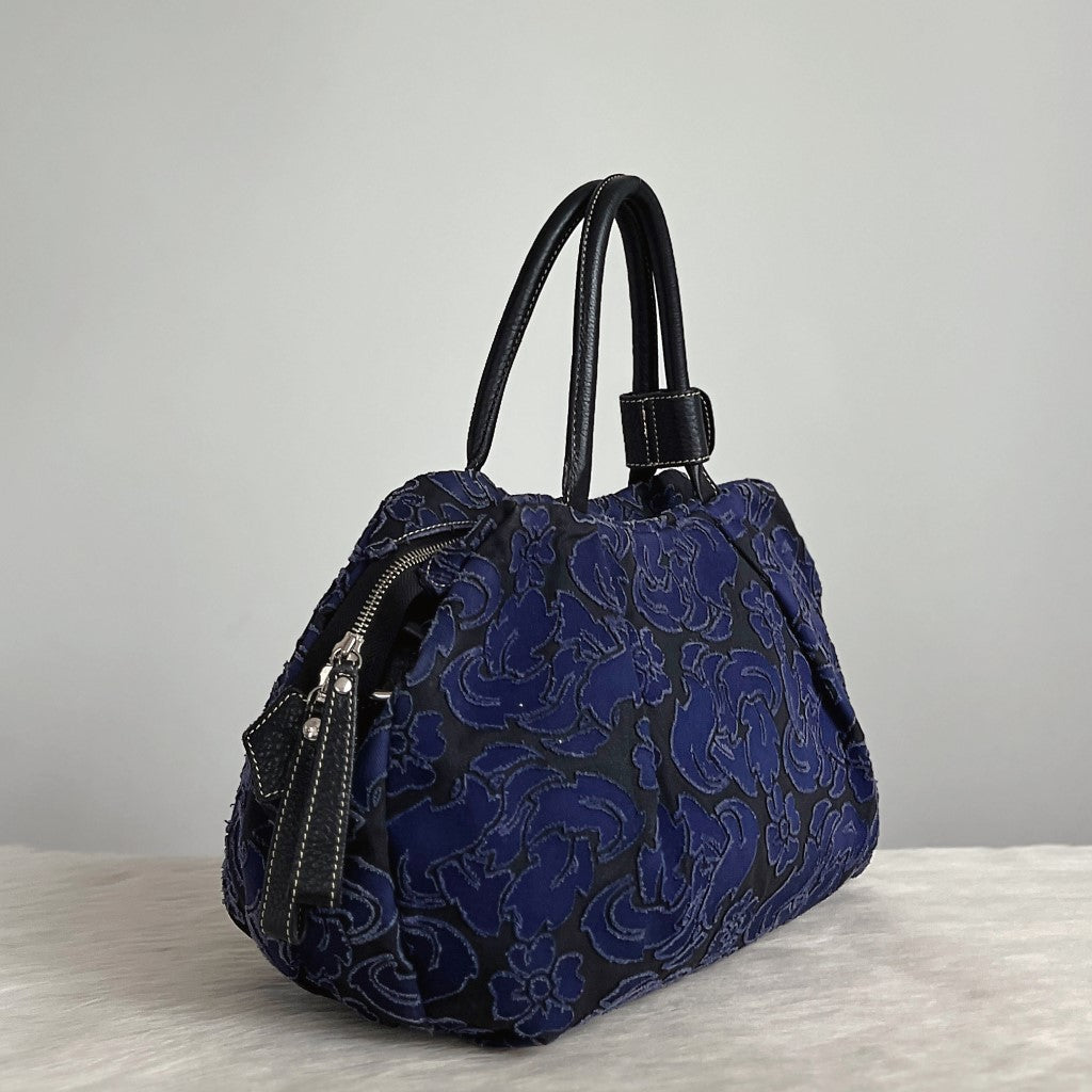 Vivienne Westwood Black Leather Floral Pattern Tote Bag Excellent