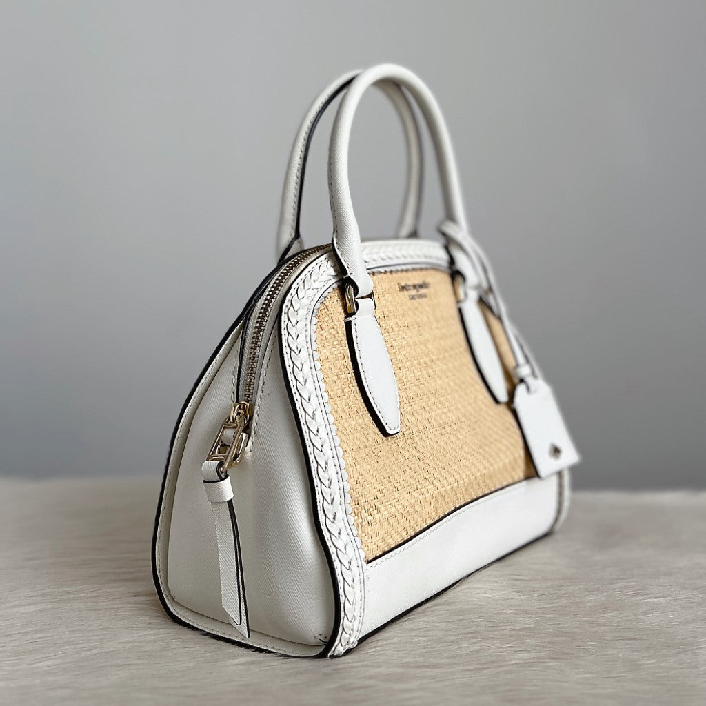 Kate Spade Crossbody cheapest white leather / wicker purse