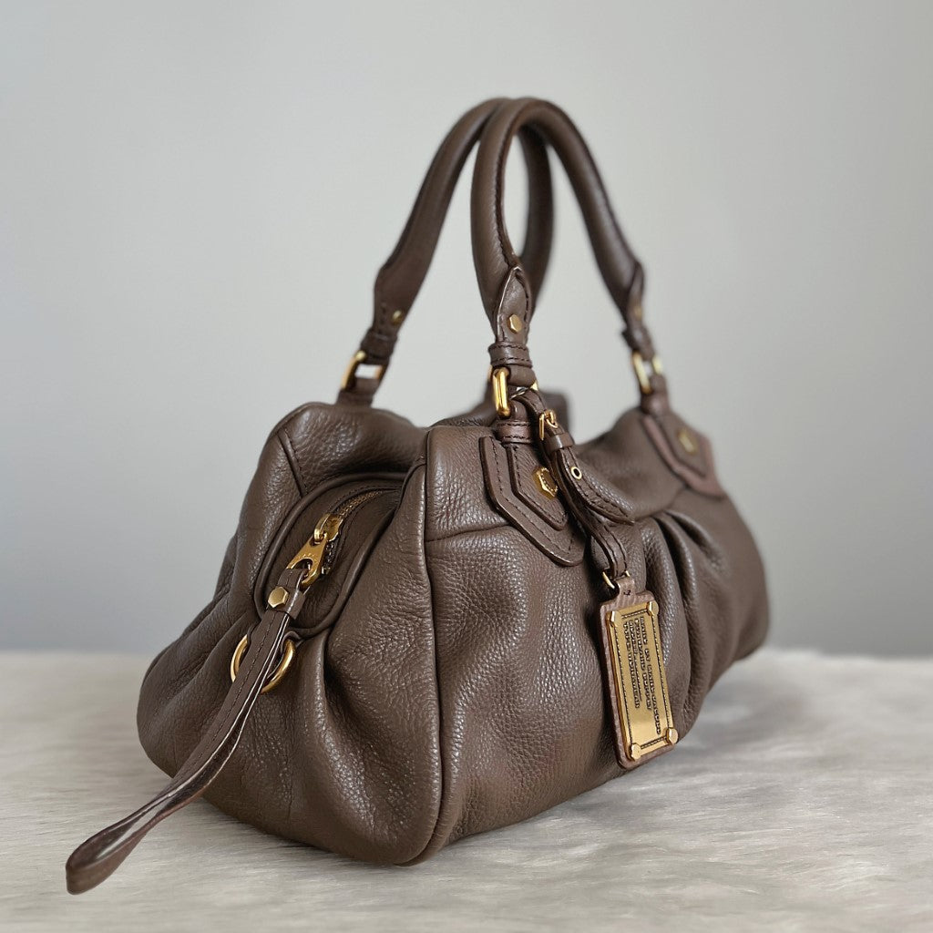 Marc Jacobs Taupe Leather Classic Q 2 Way Shoulder Bag