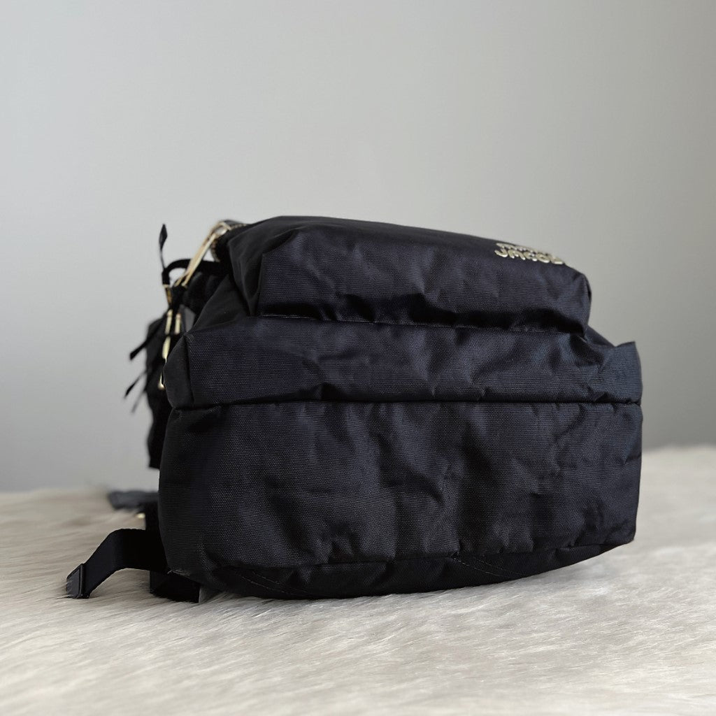 Marc Jacobs Black Canvas Front Logo Classic Backpack