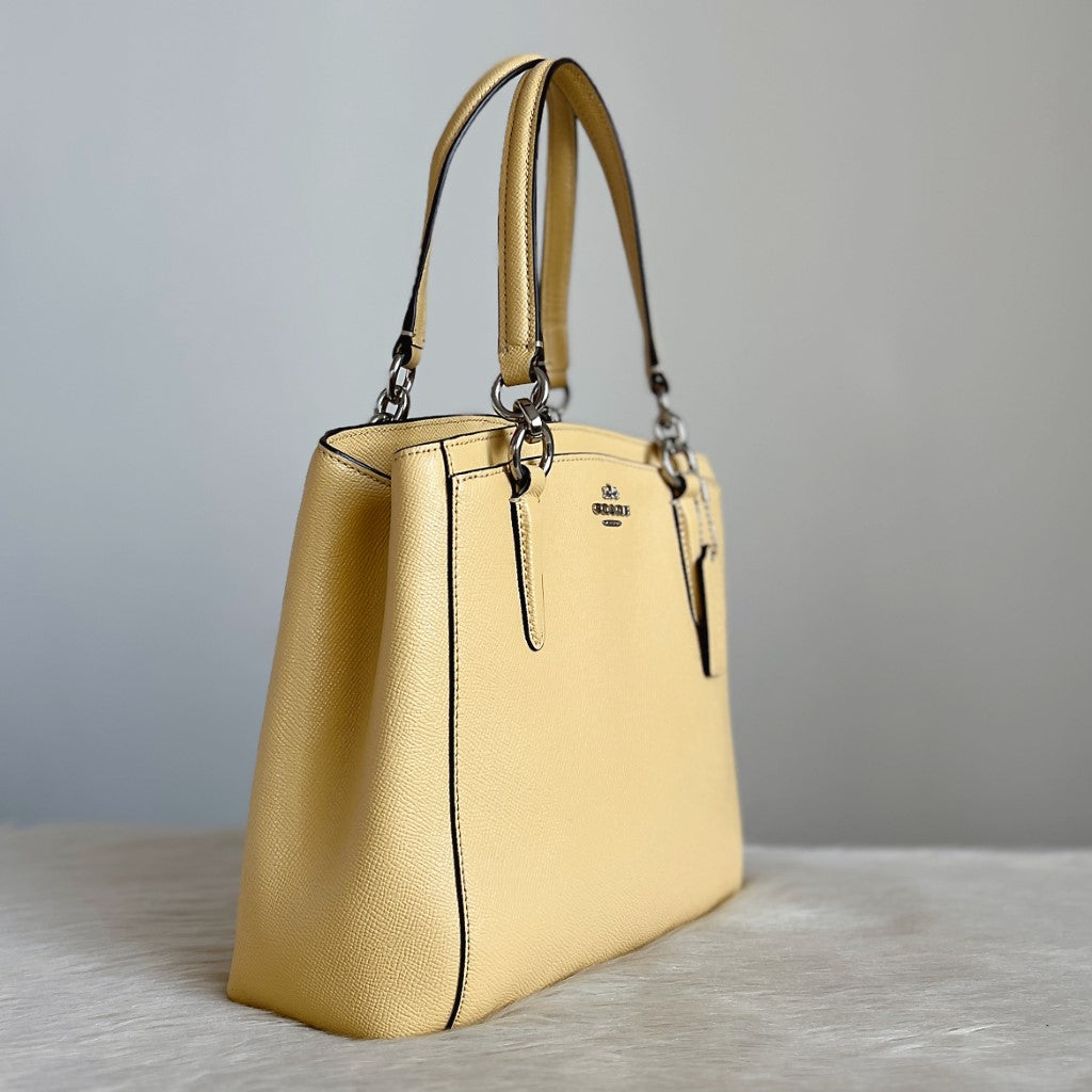 Coach Yellow Leather Triple Compartment 2 Way Shoulder Bag