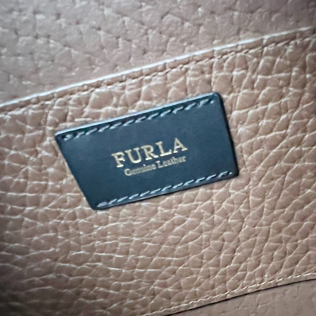 Furla Tri-Tone Leather Front Logo Camera Crossbody Shoulder Bag Like New