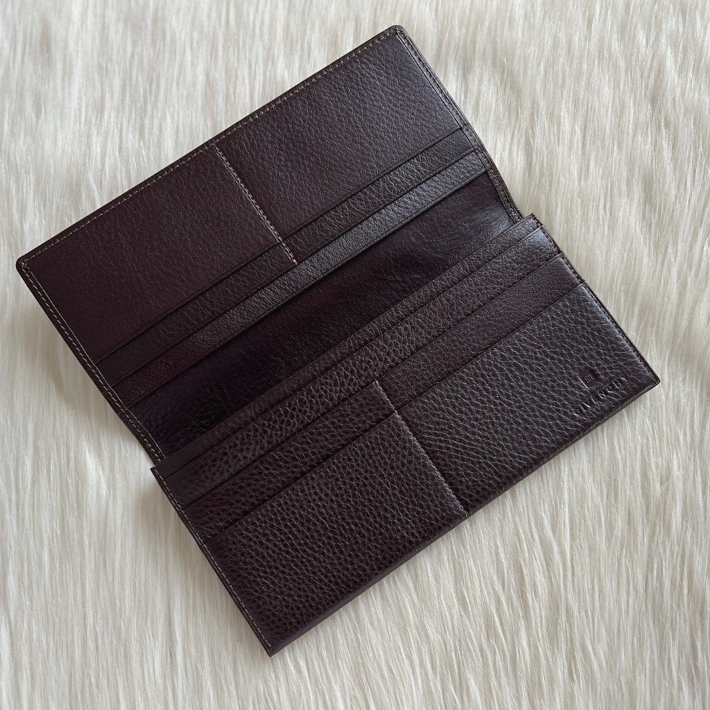 Givenchy Dark Chocolate Leather Fold Long Wallet Like New