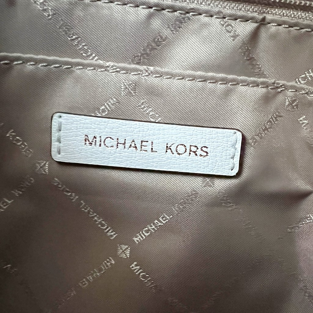 Michael Kors White Leather Triple Compartment 2 Way Shoulder Bag Like New