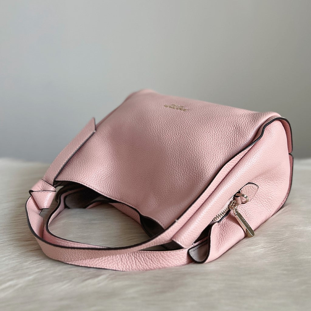 Kate Spade Pink Leather Front Logo 2 Way Shoulder Bag Excellent