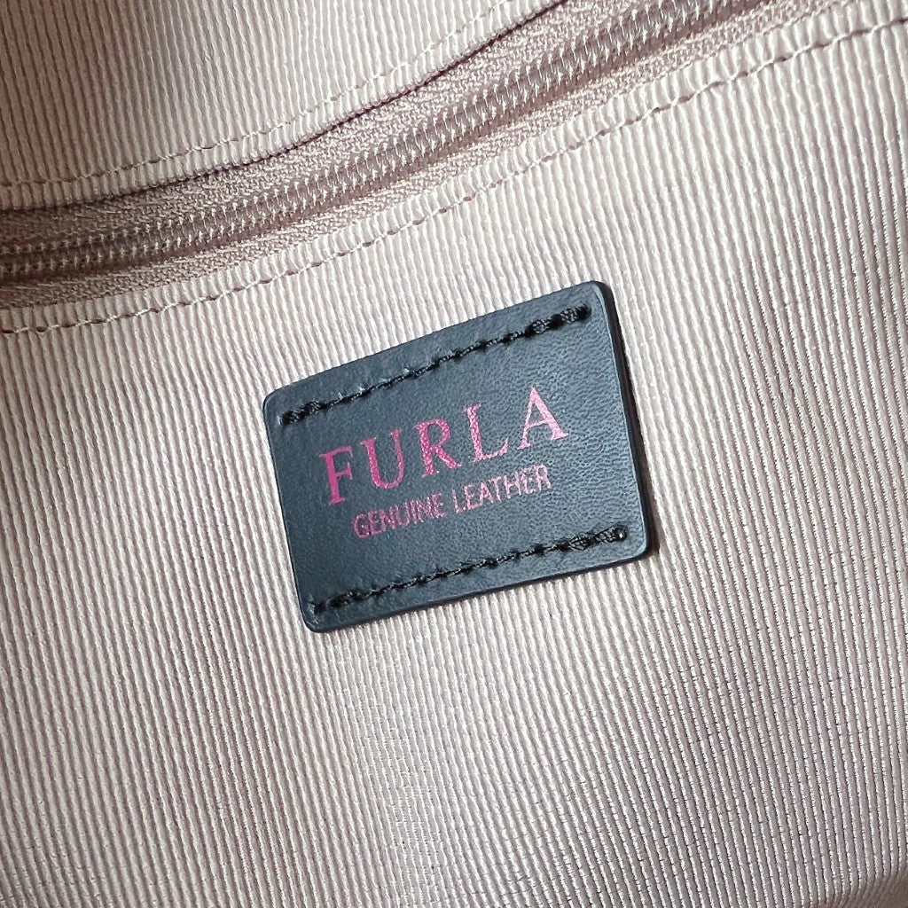 Furla Light Taupe Leather Chained Detail 2 Way Shoulder Bag