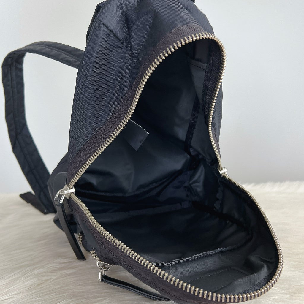 Marc Jacobs Black Multi-Zip Compartment Canvas Backpack