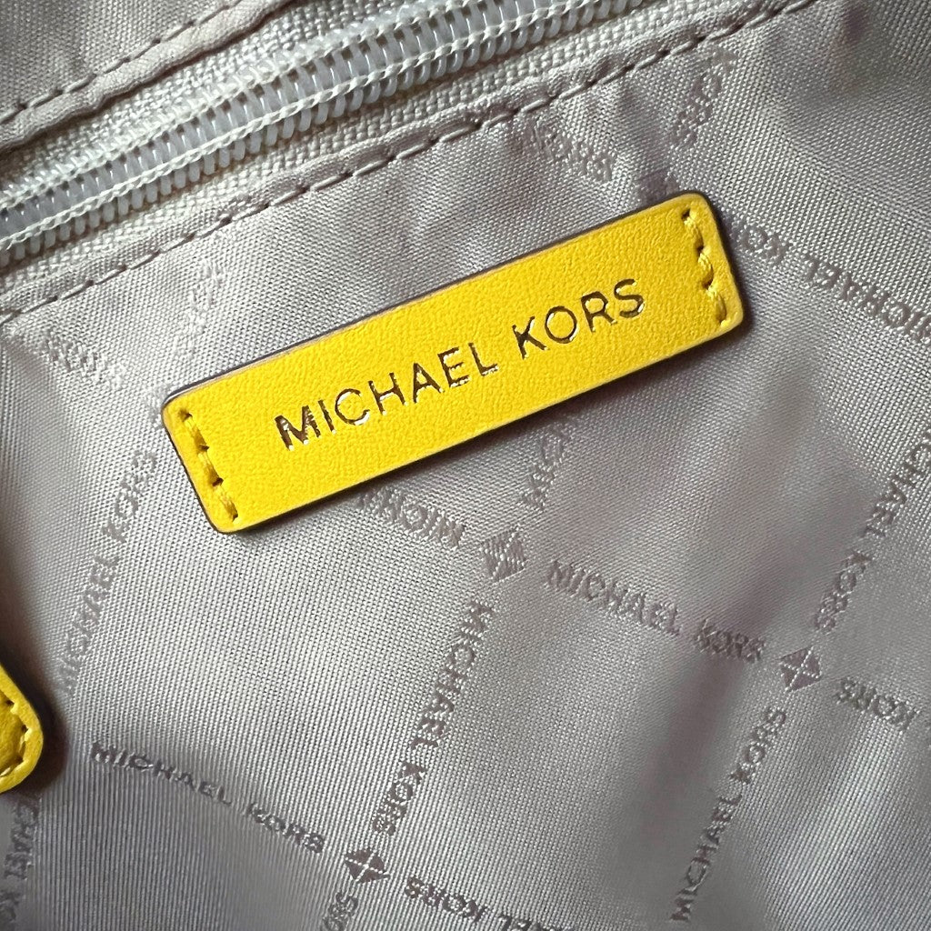 Michael Kors Yellow Saffiano Leather Triple Compartment 2 Way Shoulder Bag Like New