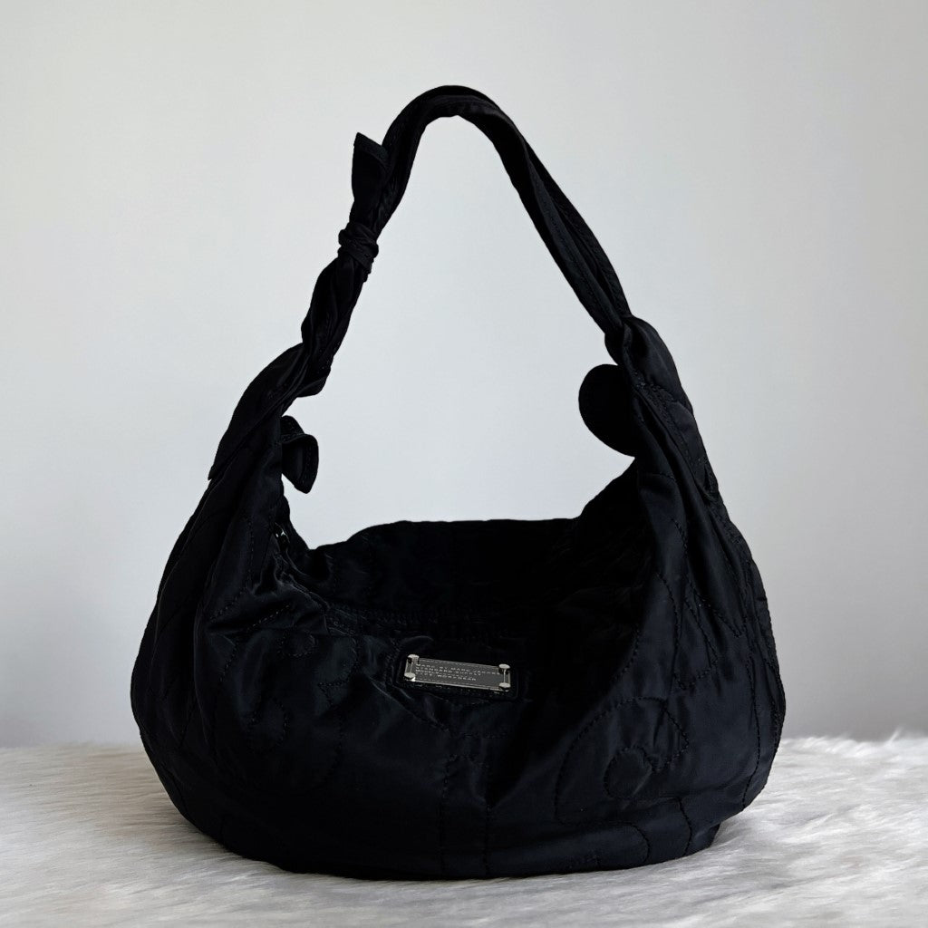 Marc Jacobs Black Nylon Half Moon Slouchy Shoulder Bag