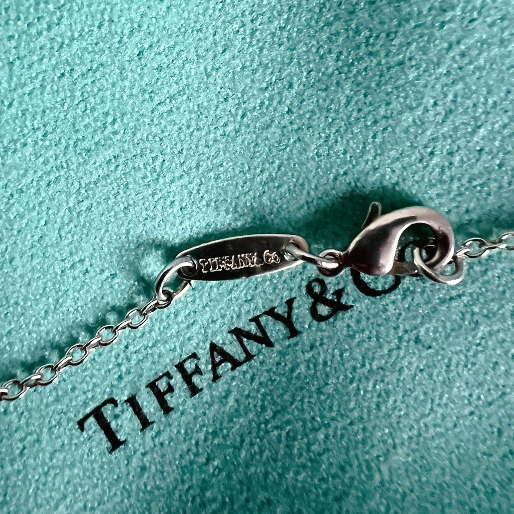 Tiffany & Co. Double Elsa Heart Peretti Silver Necklace Excellent