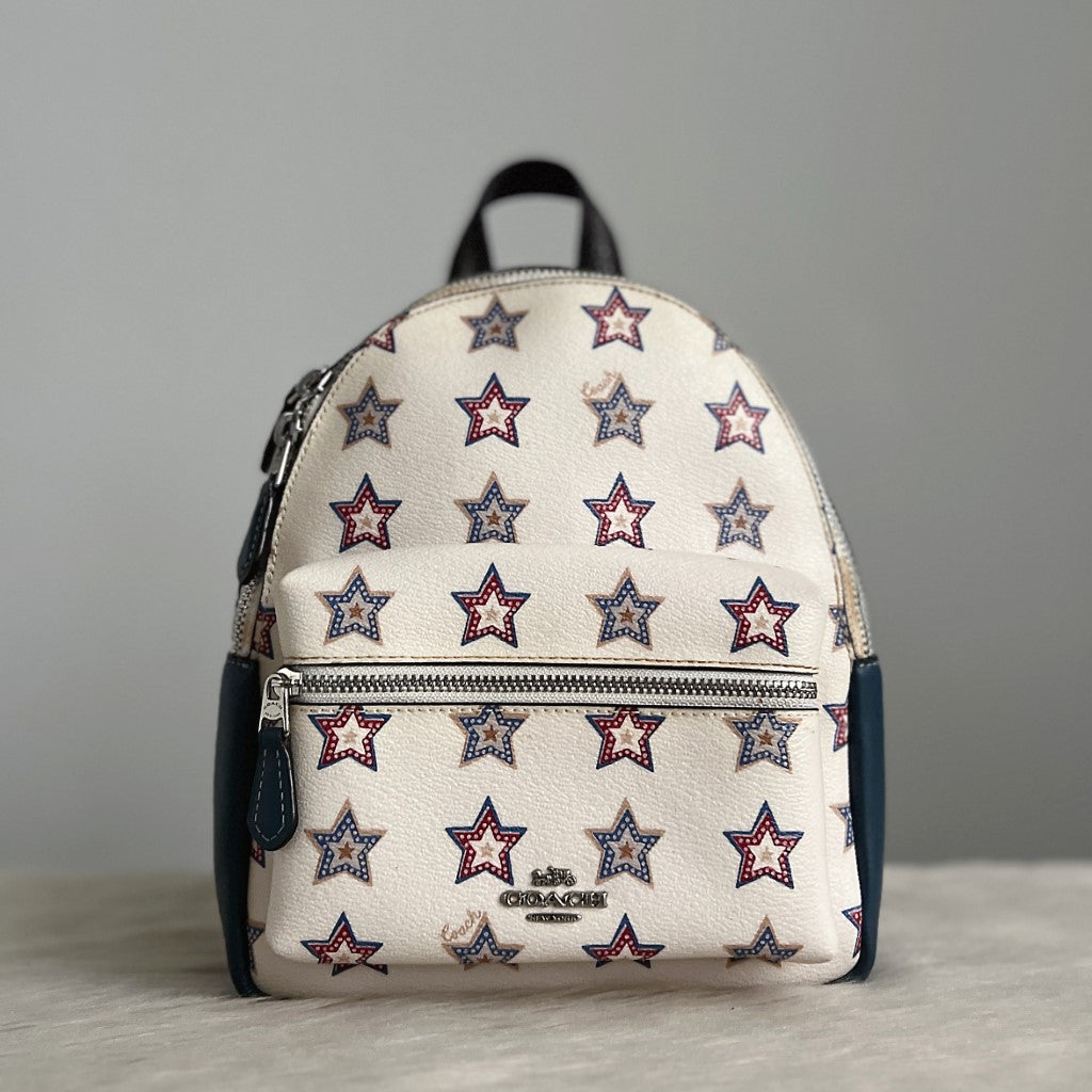 Coach Star Pattern Front Logo Small Backpack Excellent