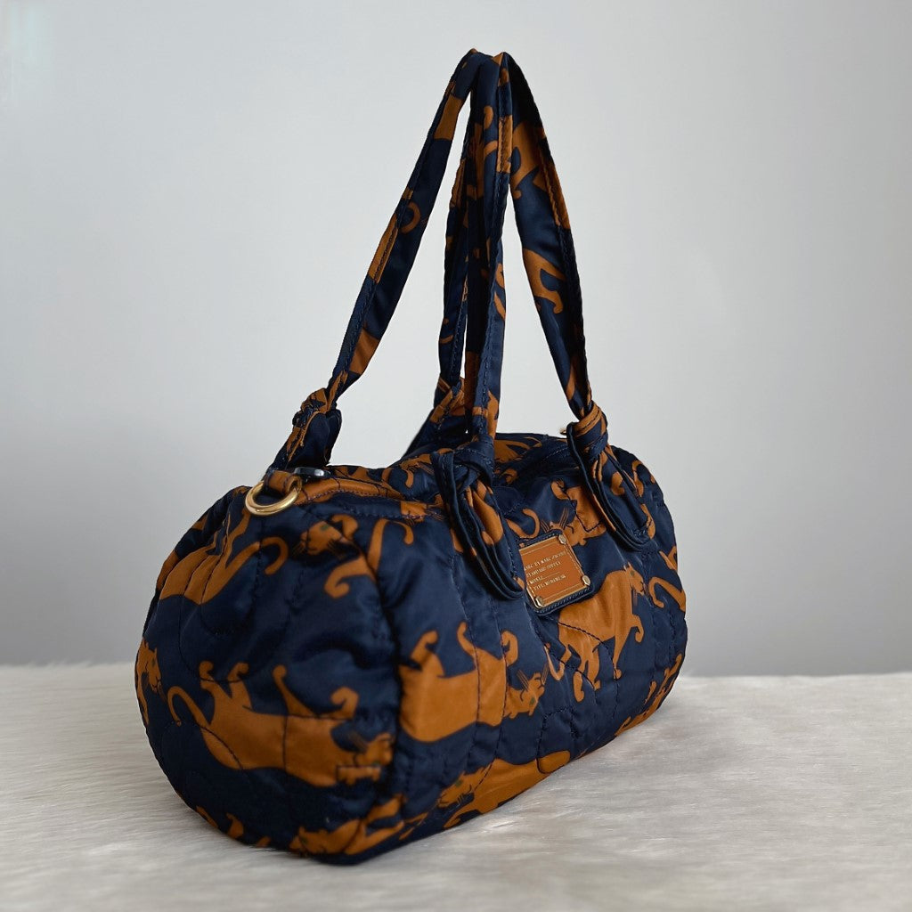 Marc Jacobs Arty Pattern Front Logo Boston 2 Way Shoulder Bag Excellent