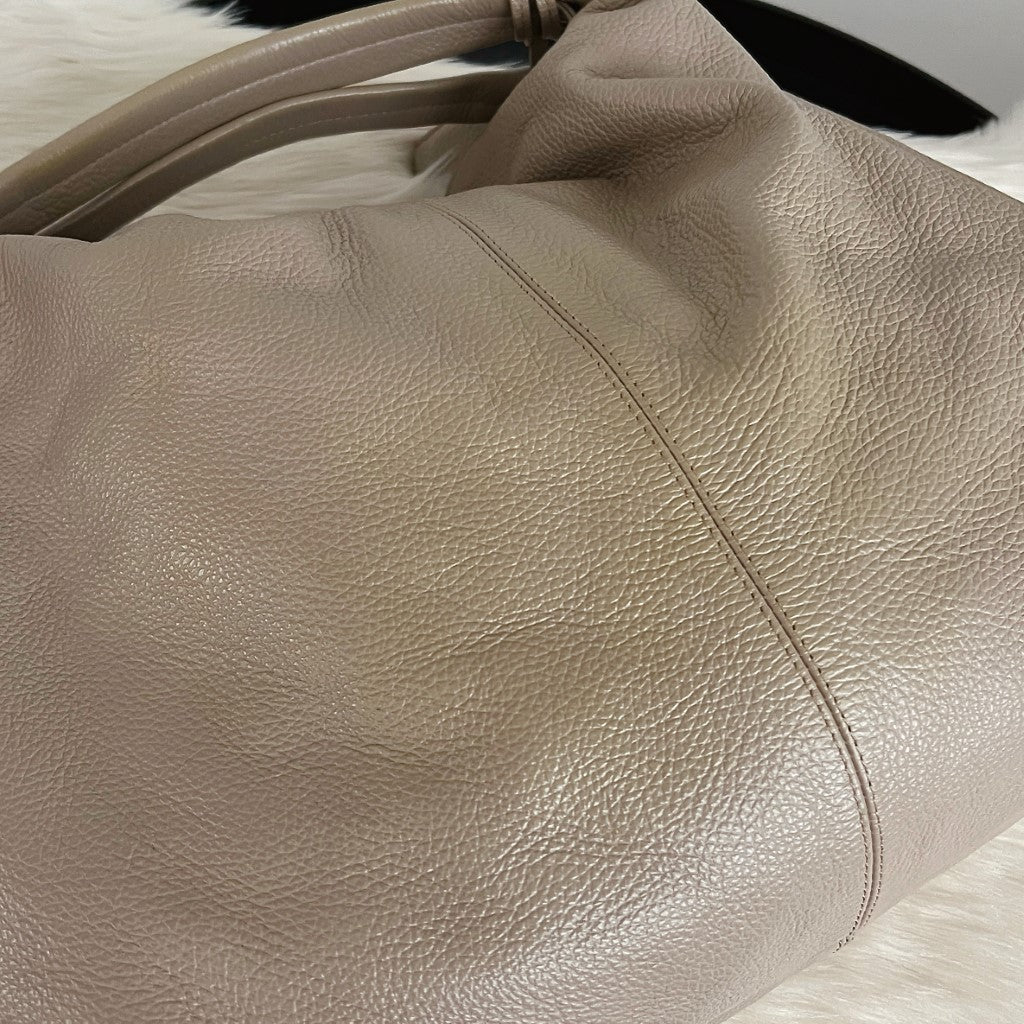 Furla Taupe Leather Slouchy 2 Way Shoulder Bag