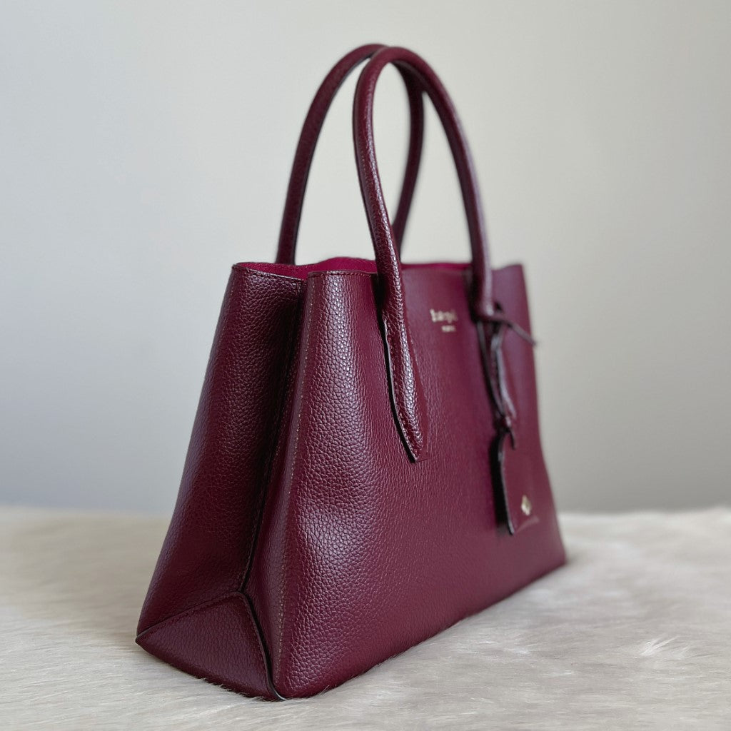 Kate Spade Burgundy Leather Triple Compartment 2 Way Shoulder Bag Like New