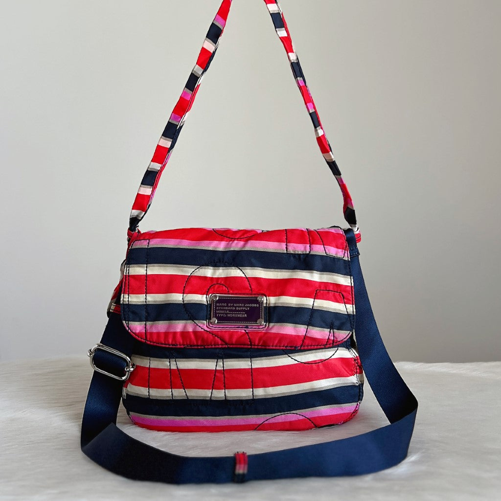 Marc Jacobs Colourful Stripe Front Logo 2 Way Shoulder Bag