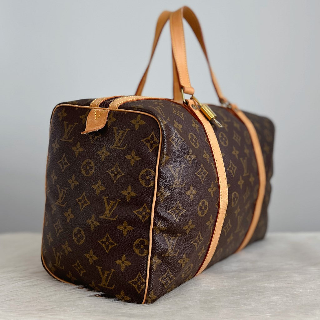 Louis Vuitton Signature Monogram Sac Souple 35 Tote Bag + Lock & Key