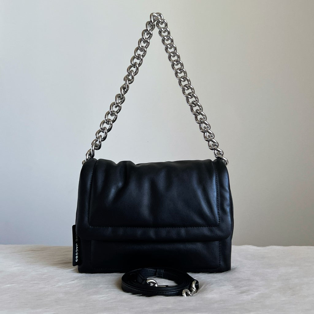 Marc Jacobs Black Leather Chunky Chain 2 Way Shoulder Bag Like New