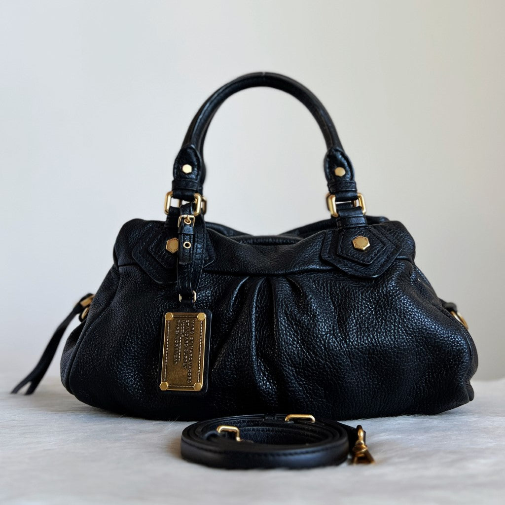 Marc Jacobs Black Leather Classic Q 2 Way Shoulder Bag