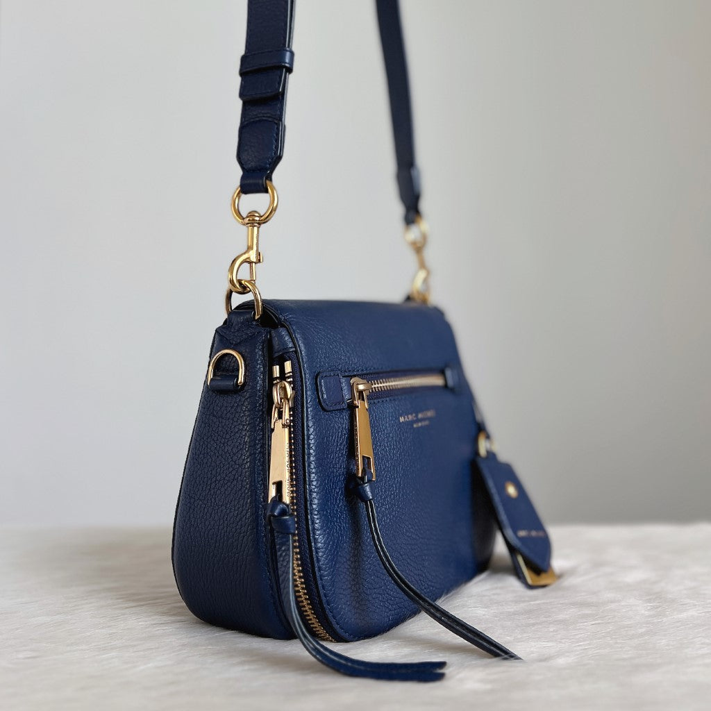 Marc Jacobs Navy Leather Chunky Charm Crossbody Shoulder Bag Excellent