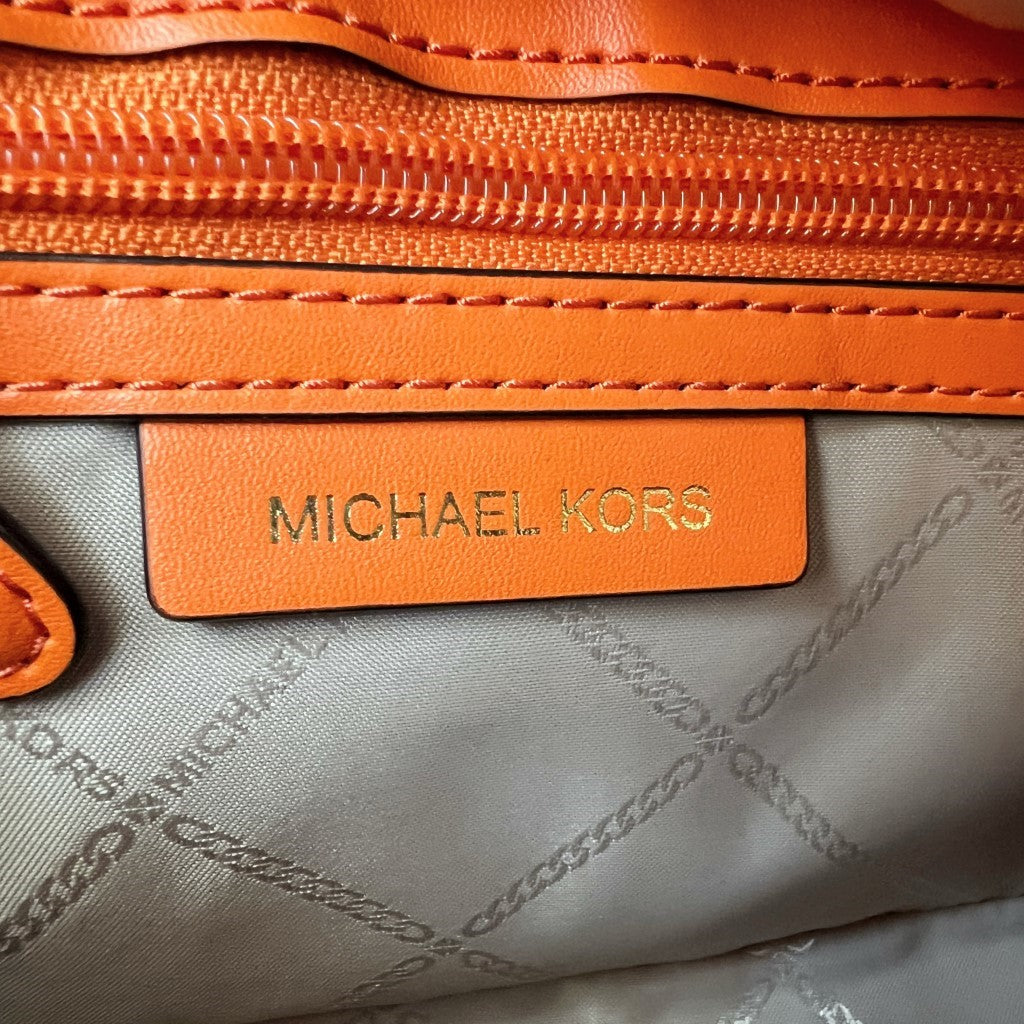 Michael Kors Orange Leather Front Buckle 2 Way Shoulder Bag Like New