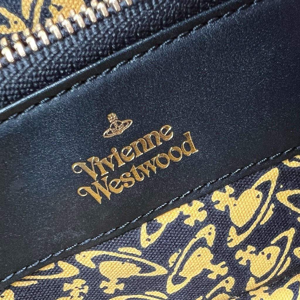Vivienne Westwood Black Leather Zipped Compartment Long Wallet Excellent