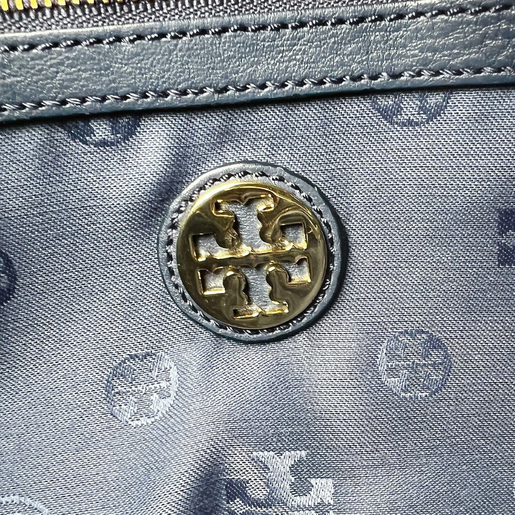 Tory Burch Blue Leather Front Detail 2 Way Shoulder Bag Like New