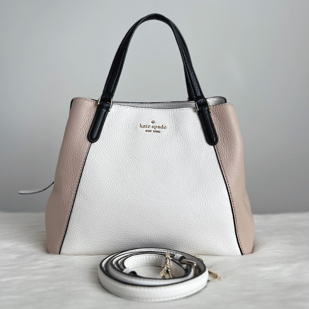Kate Spade Tri-Tone Leather Triple Compartment 2 Way Shoulder Bag Like New