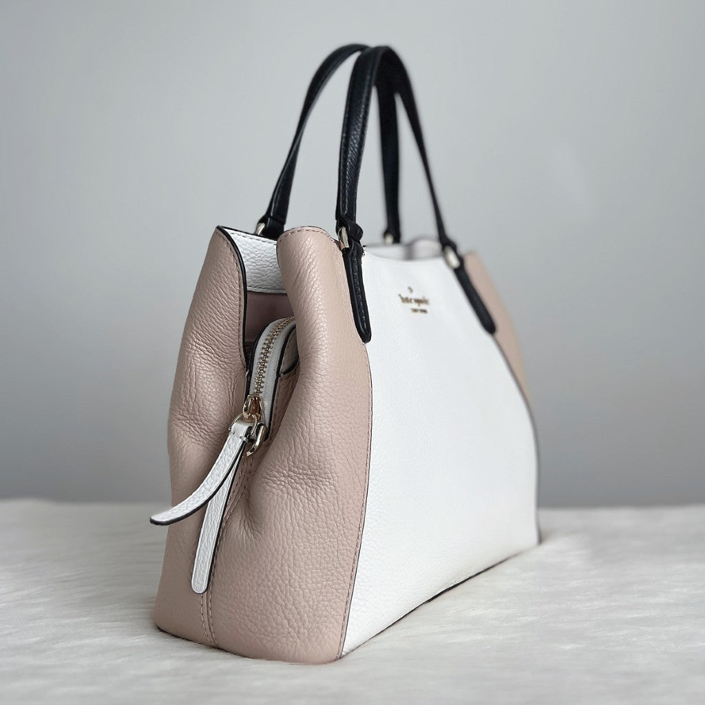 Kate Spade Tri-Tone Leather Triple Compartment 2 Way Shoulder Bag Like New
