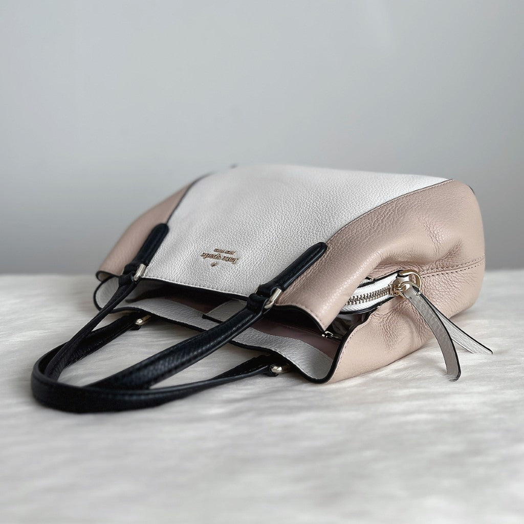 Kate Spade Tri-Tone Leather Triple Compartment 2 Way Shoulder Bag Like New