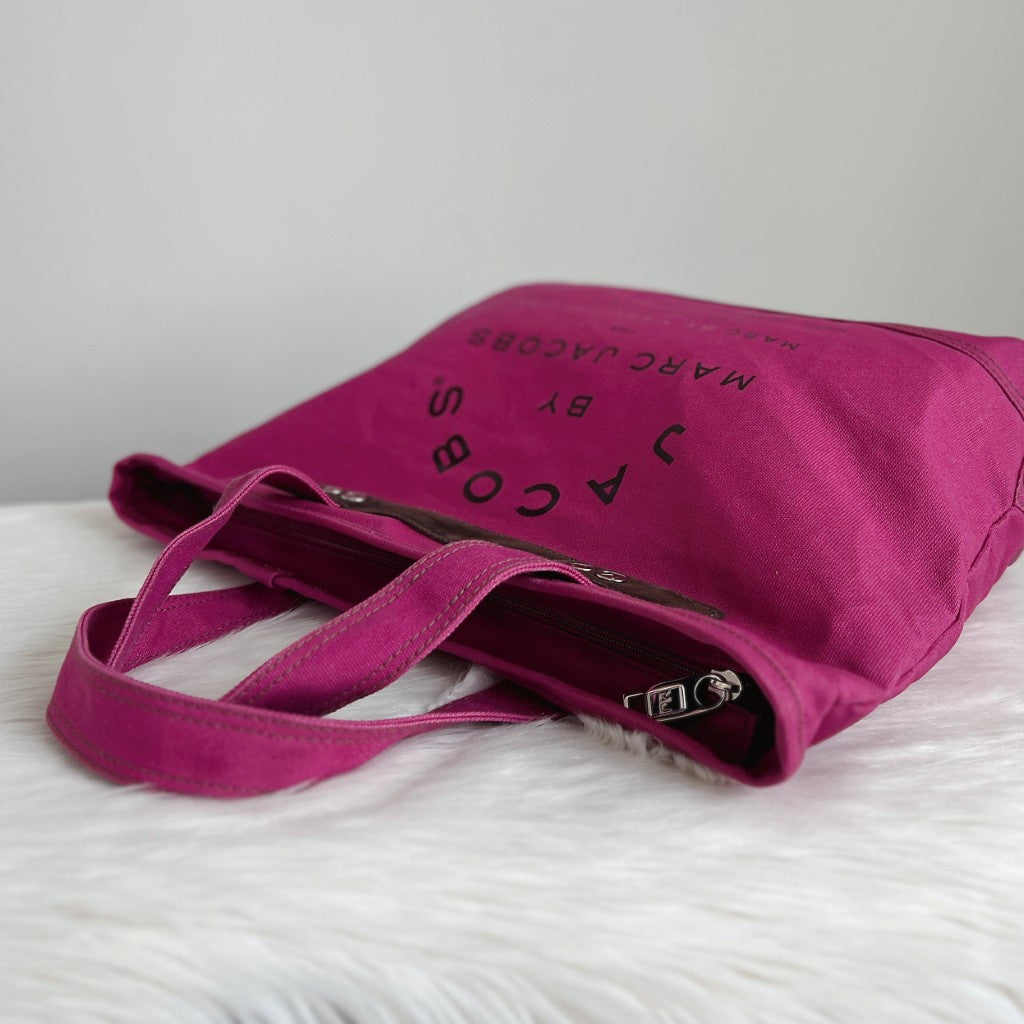 Marc Jacobs Fuchsia Front Detail Shopper Shoulder Bag Excellent