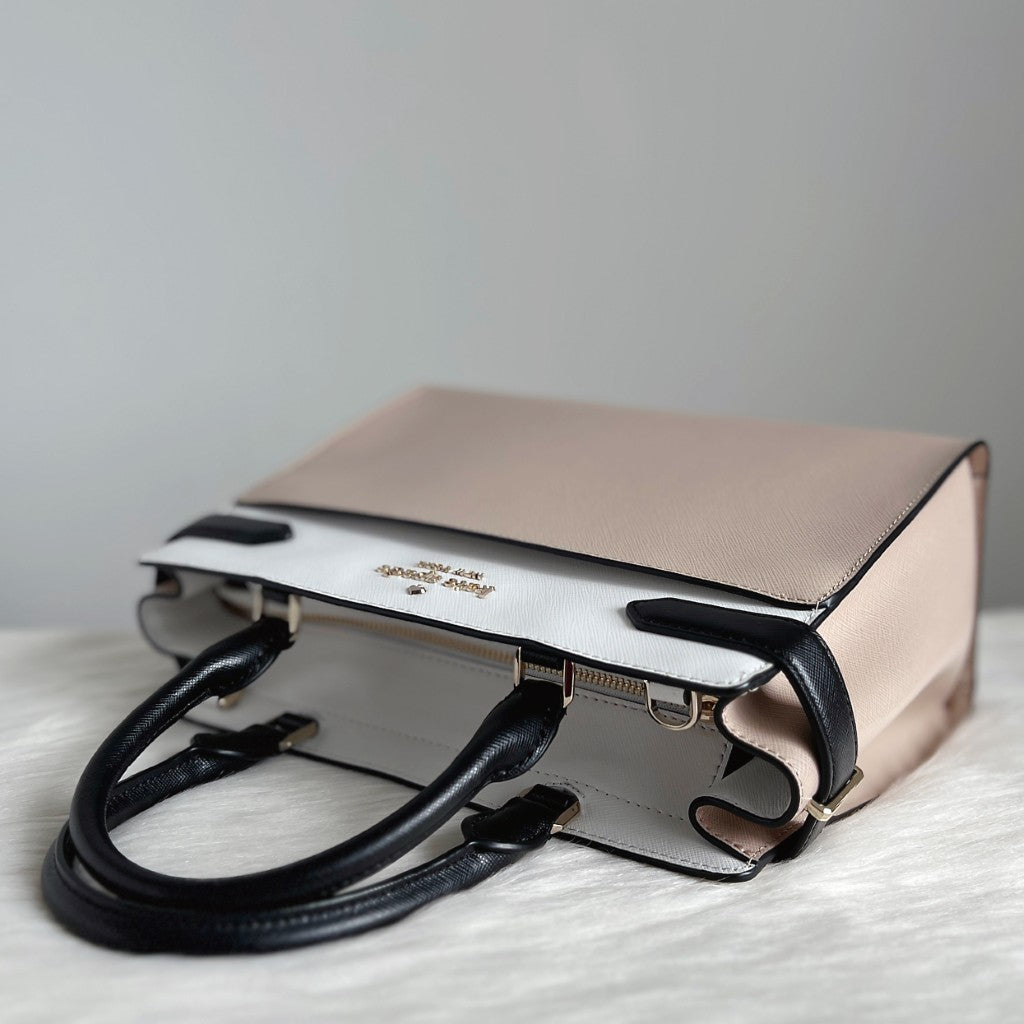 Kate Spade Tri-Tone Leather Front Logo 2 Way Shoulder Bag Like New