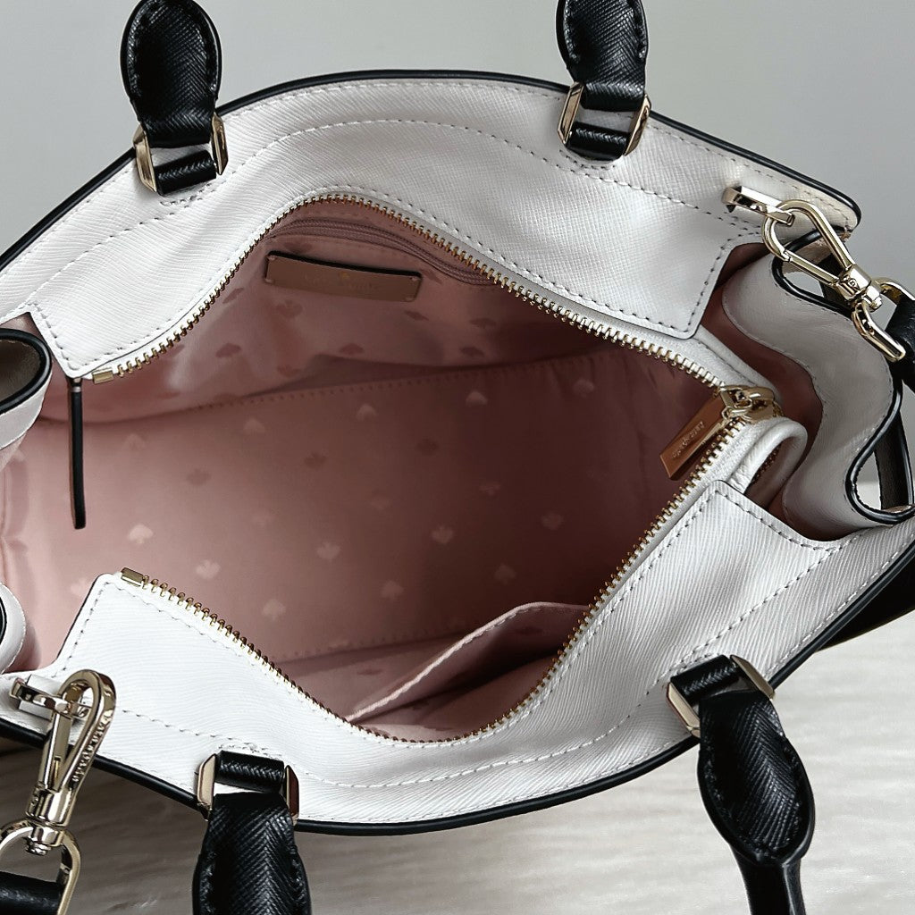 Kate Spade Tri-Tone Leather Front Logo 2 Way Shoulder Bag Like New