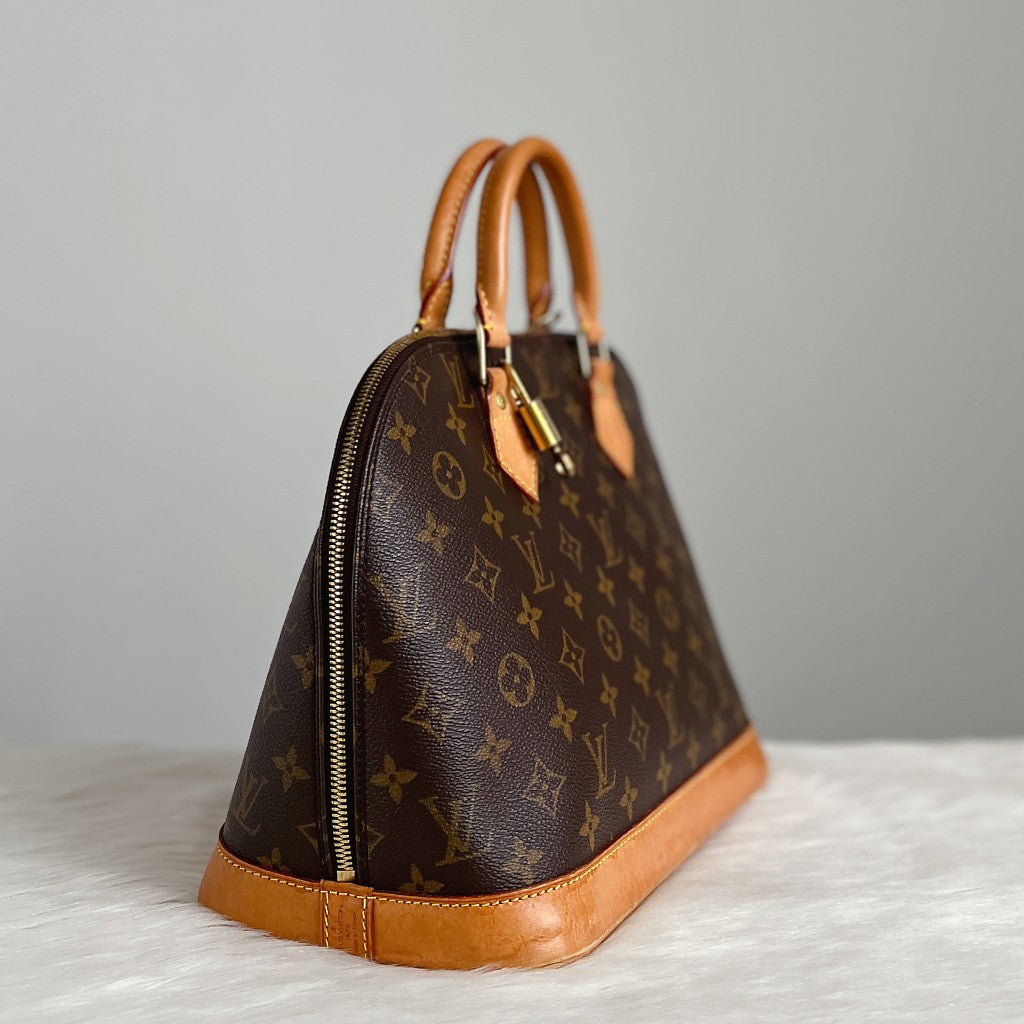 Louis Vuitton Signature Monogram Alma Tote + Lock & Key