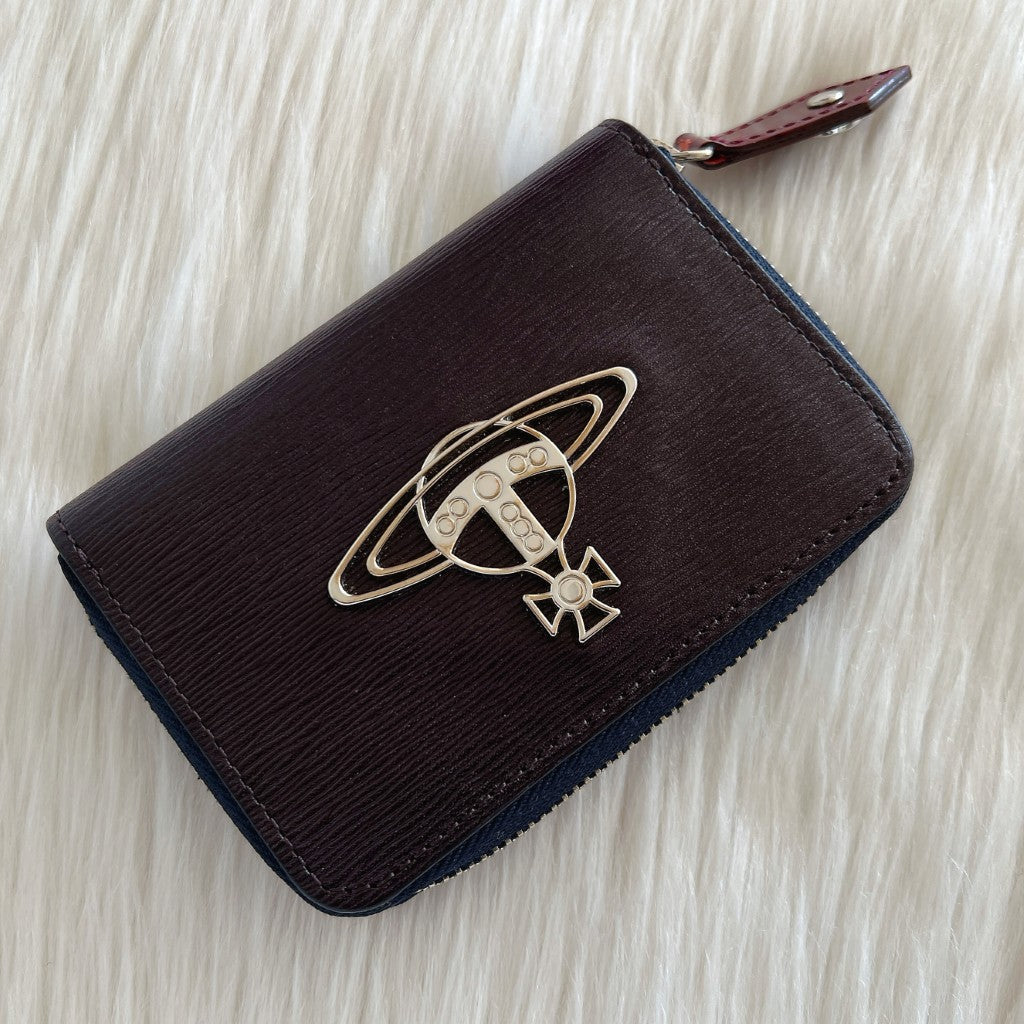 Vivienne Westwood Black Leather Zipped Card Holder Wallet Excellent