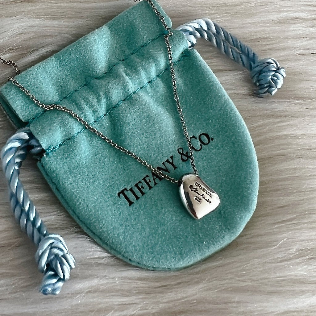 Tiffany & Co. 925 Silver Solid Heart Necklace Excellent