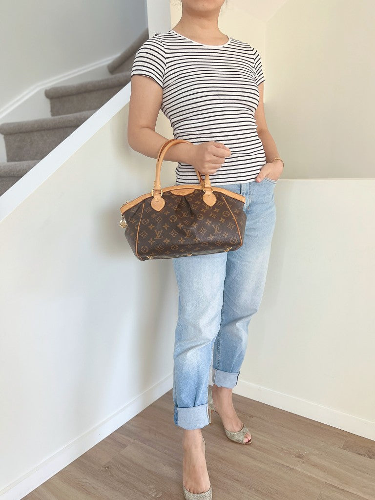 Louis Vuitton Signature Monogram Tivoli PM Shoulder Bag Excellent