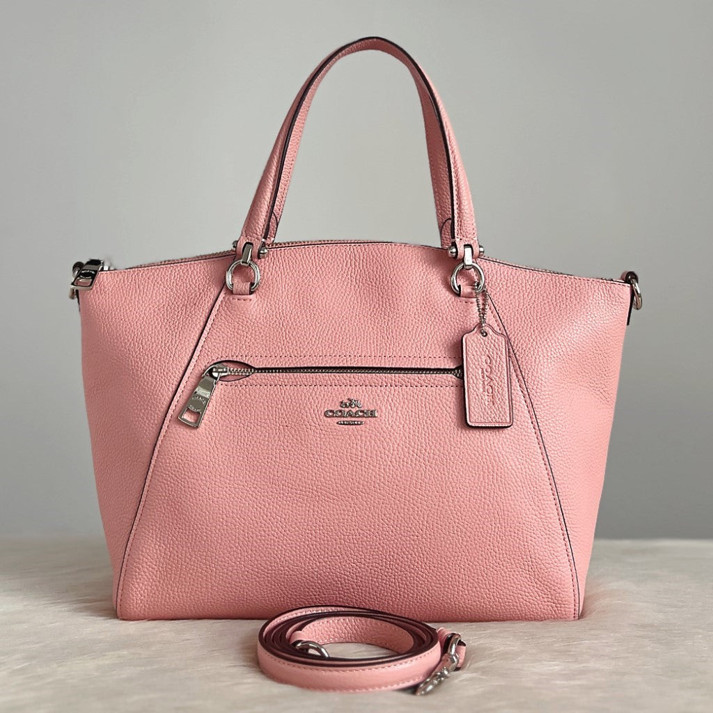 Coach Pink Leather Front Detail 2 Way Shoulder Bag Like New