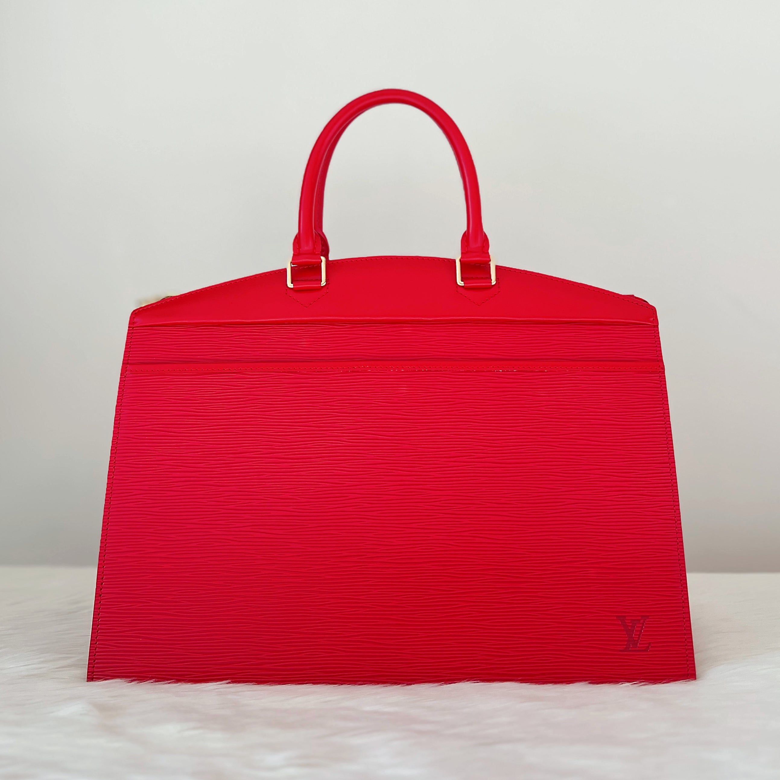 Louis Vuitton Red Epi Leather Riviera Large Tote Bag Excellent
