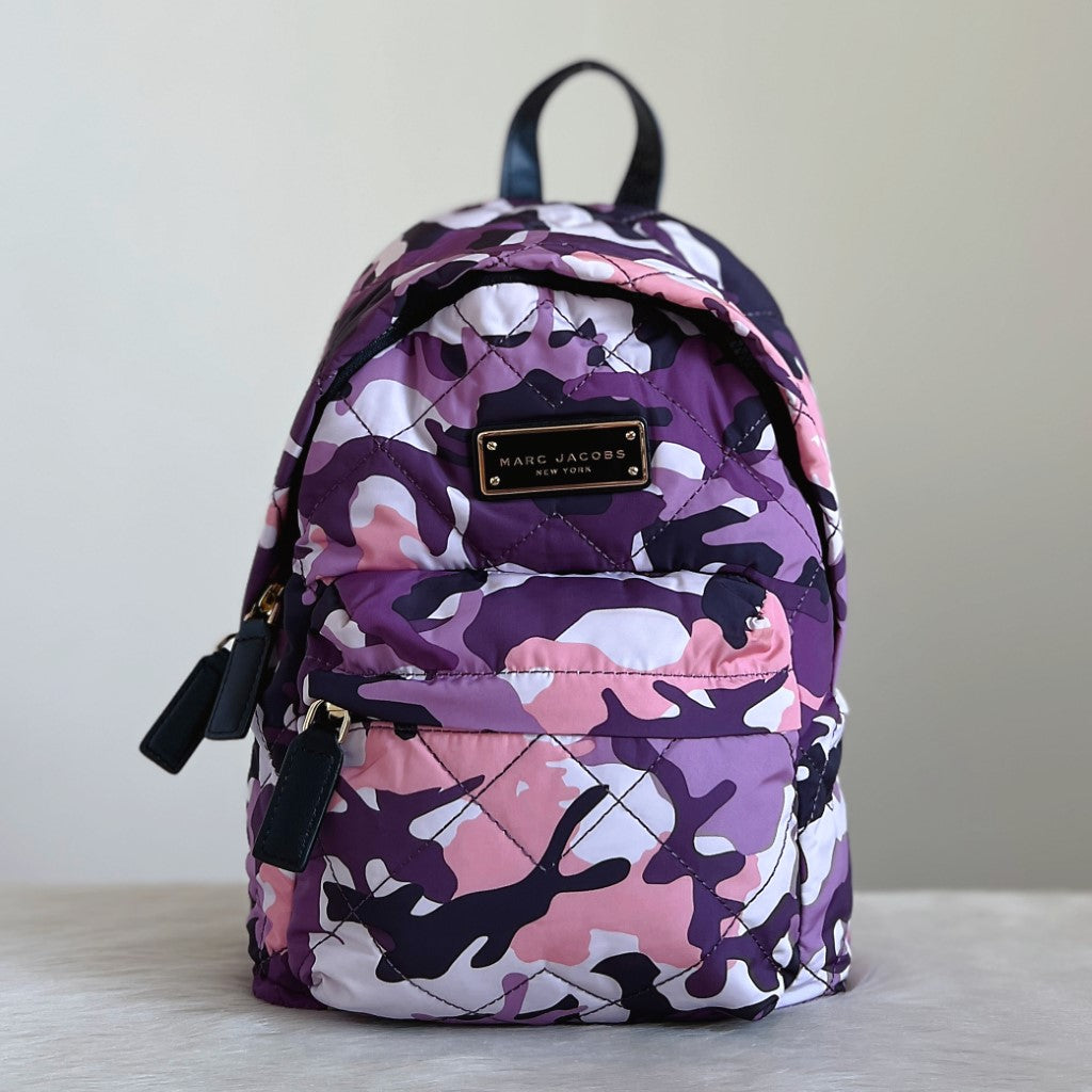 Marc Jacobs Camo Print Double Compartment Backpack Excellent