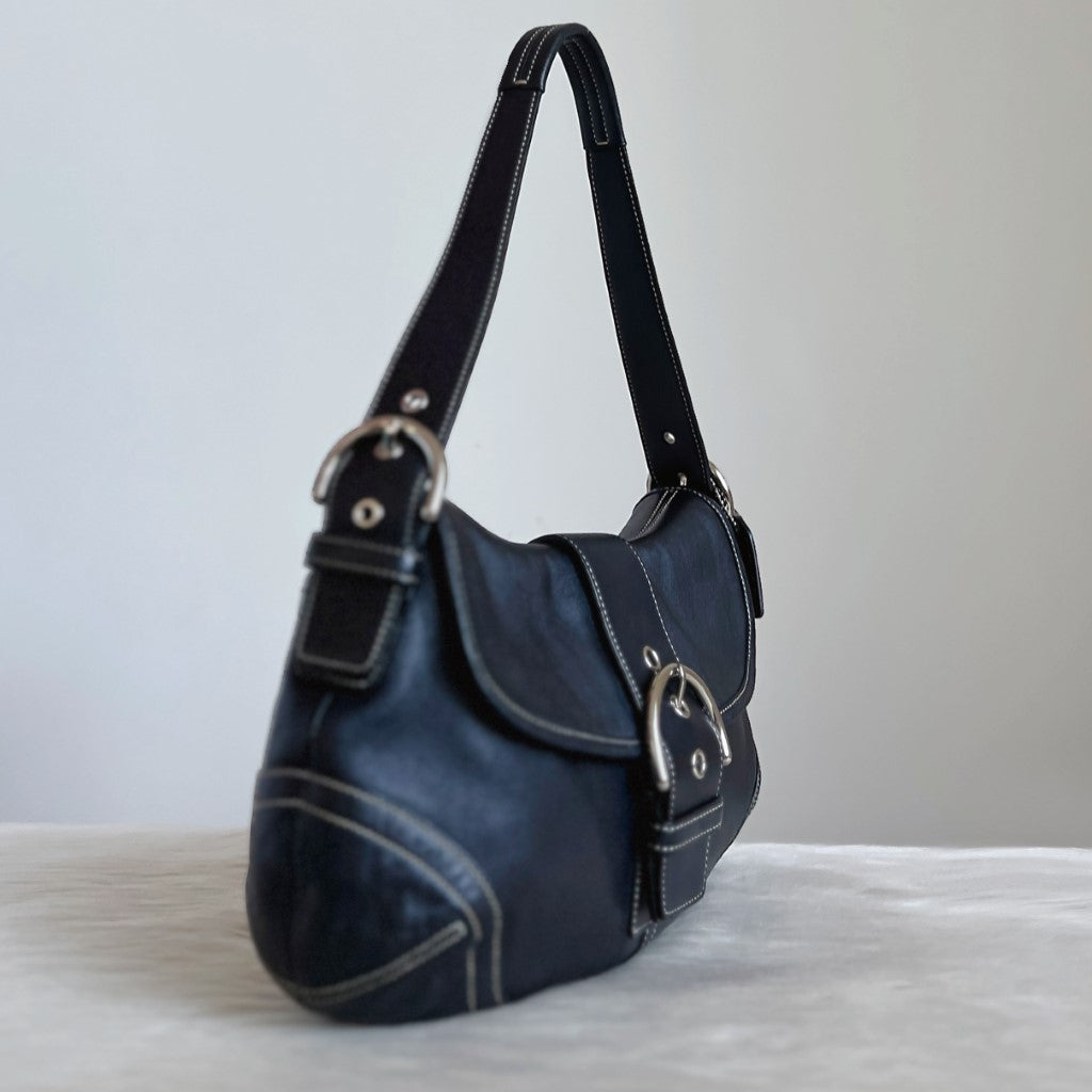 Coach Black Leather online Buckle Hobo Bag