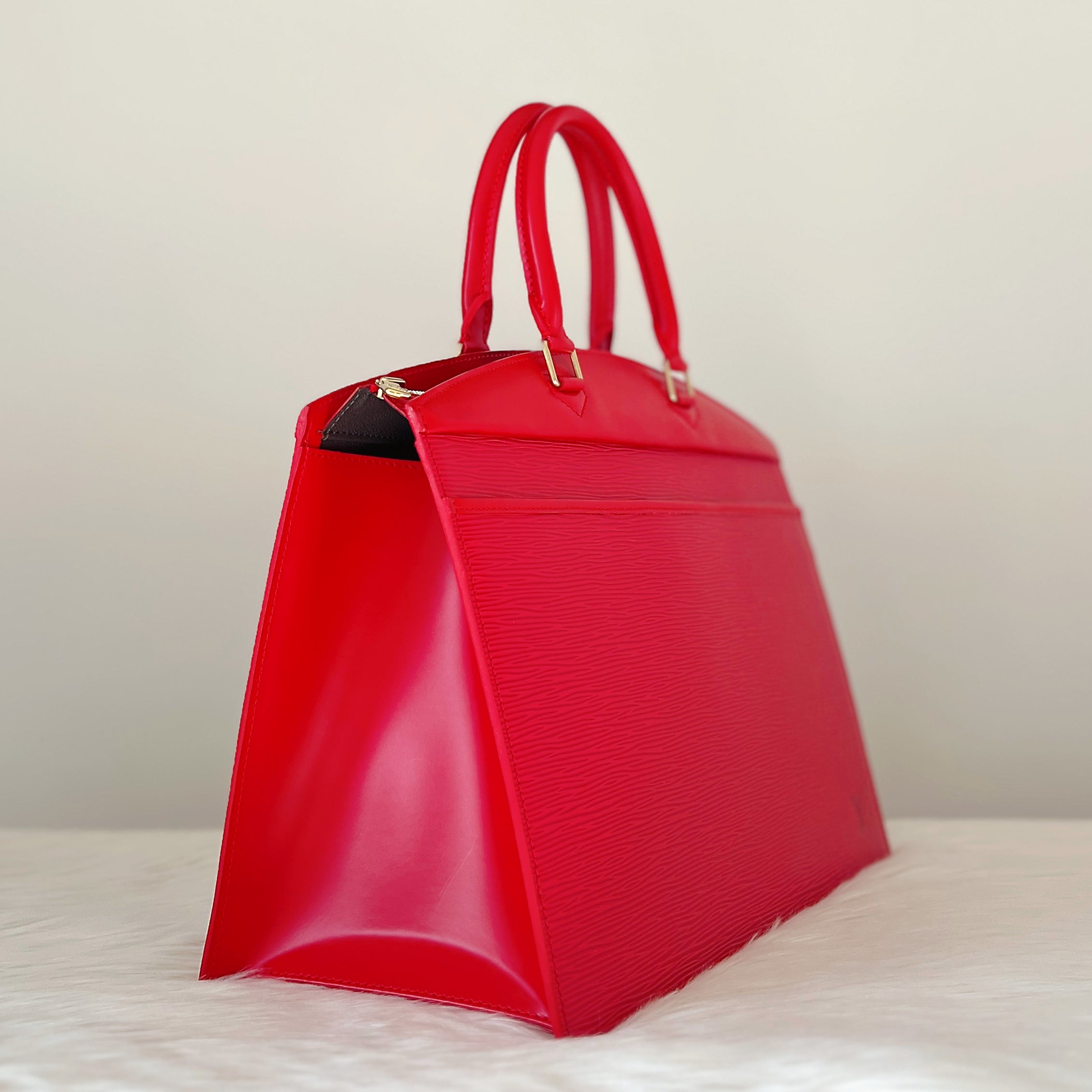 Louis Vuitton Red Epi Leather Riviera Large Tote Bag Excellent