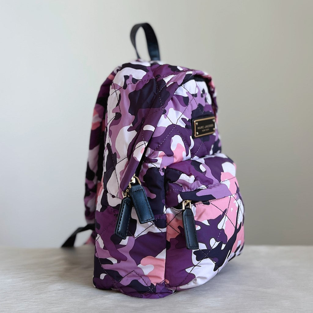 Marc Jacobs Camo Print Double Compartment Backpack Excellent