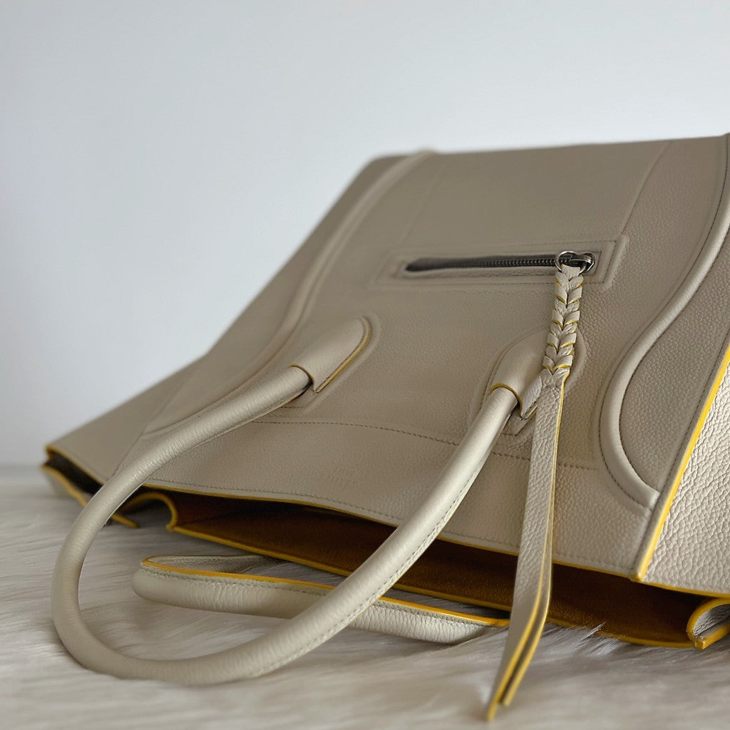 Celine Creamy Leather Iconic Luggage Tote Like New