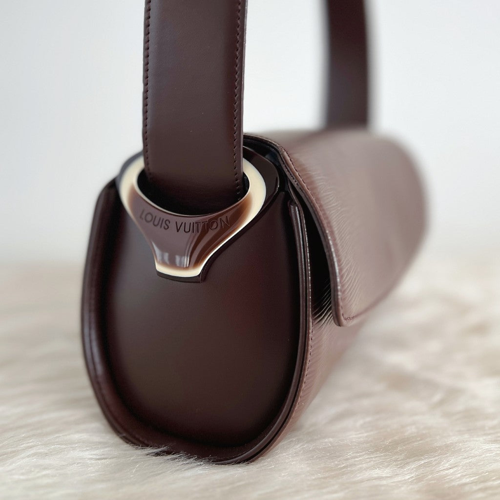 Louis Vuitton Mocha Epi Leather Nocturne PM Shoulder Bag Excellent