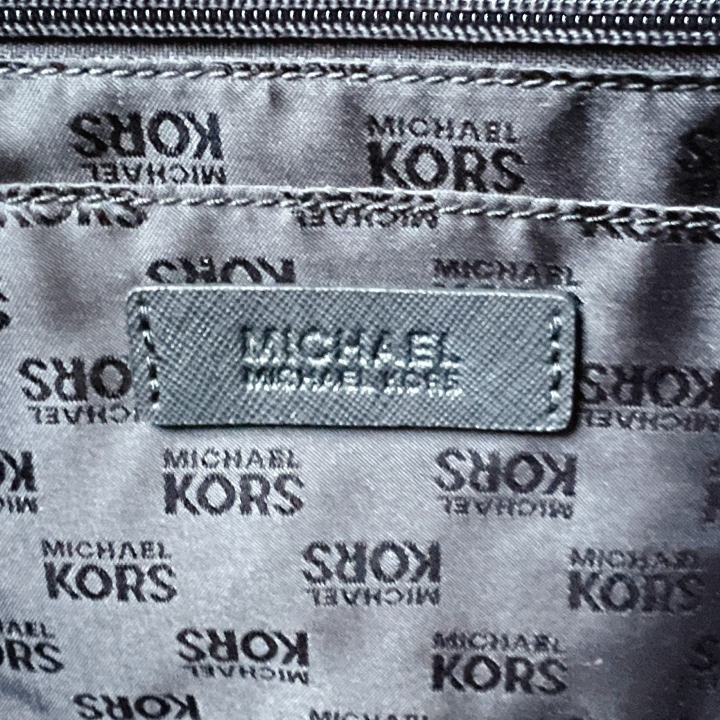 Michael Kors Black Leather MK Logo Large Shoulder Bag Excellent