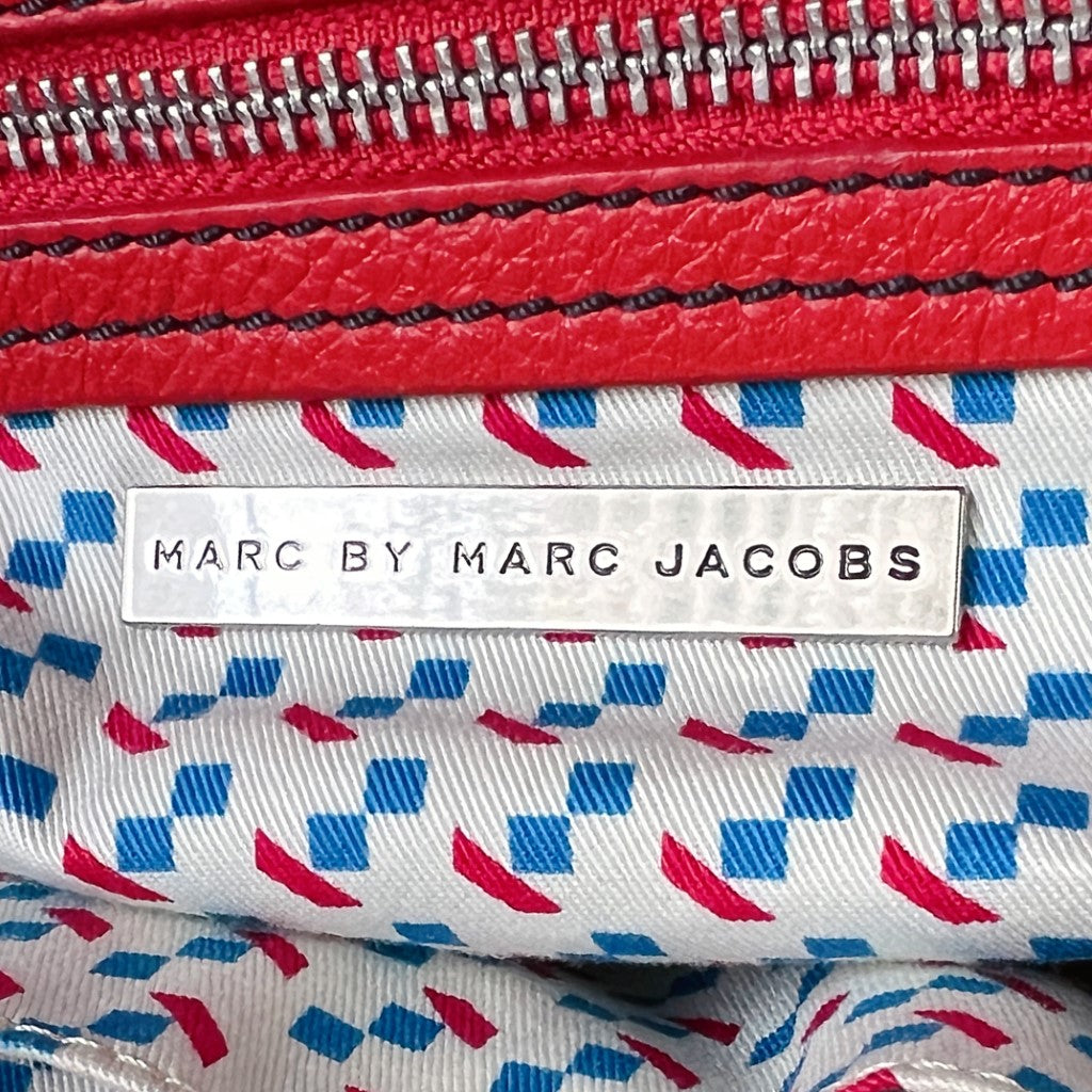 Marc Jacobs Red Leather Front Buckle Detail 2 Way Shoulder Bag